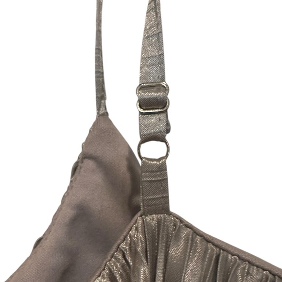 RACHEL ZOE silver pleated spaghetti strap mini dress size Medium - Picture 6 of 8